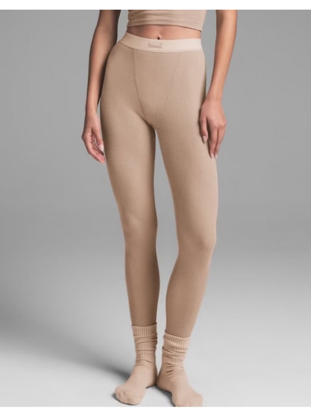 Skims tan cotton rib leggings